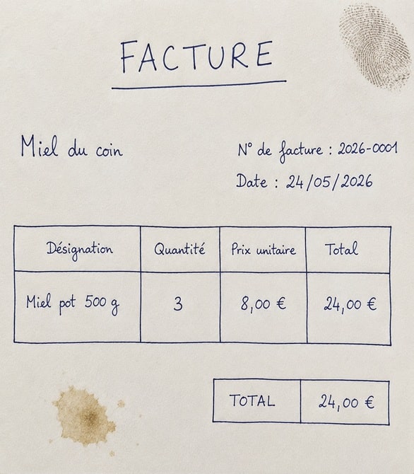 Facture 3 pots facture 3 pots de miel